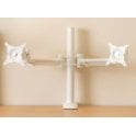 Dual monitor arm - manually adjustable - White