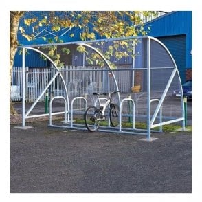 Dudley Cycle Shelter WITH Perspex Sides H2230xW2000xD2150mm-Galvanised finish