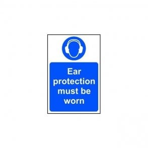Ear Protection Must be Worn Sign 300 x 200mm - Self Adhesive Vinyl
