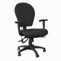 EDO high back posture task chair with height adjustable arms, synchronised mechanism, sliding seat and lumbar pump - Black fabric - Seat Width: 515mm - Seat Depth 485mm - Overall Height: 1110-1175mm
