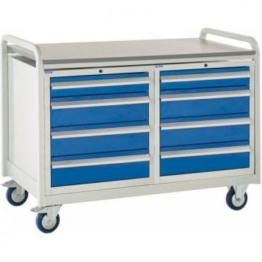 Euroslide Trolley - Laminate Top with 4 Drawers - Kit 20 - 1270mm Wide x 960mm High