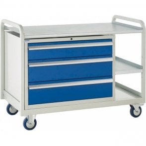 Euroslide Trolley - Steel Top with 3 Drawers - Kit 13 - H960 x W1270 x D675mm