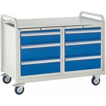 Euroslide Trolley - Steel Top with 3 Drawers - Kit 19 - 1270mm Wide x 960mm High