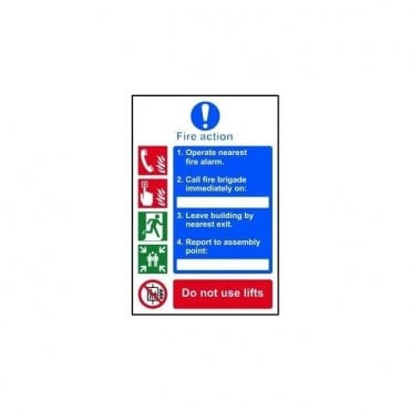 Fire Action Sign