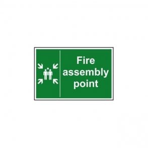Fire Assembly Point Sign 200 x 300mm - Rigid non-adhesive PVC