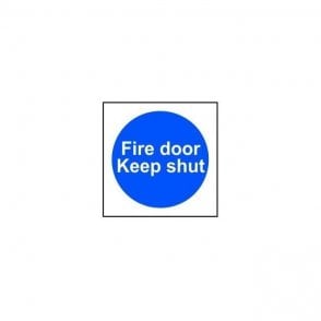 Fire Door Keep Shut Sign 100 x 100mm - Rigid Plastic