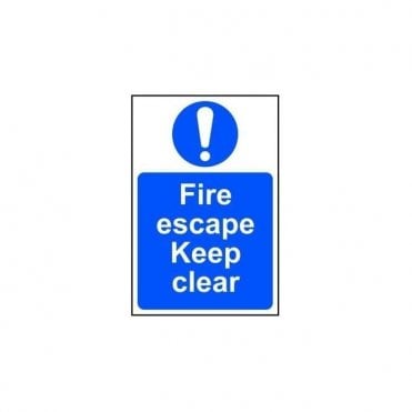 Fire Escape Keep Clear Sign