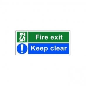 Fire exit Keep clear 200 x 450mm - Self Adhesive Vinyl