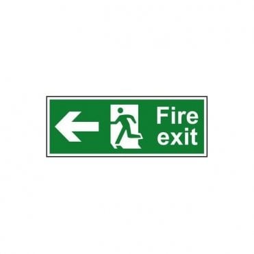 Fire exit (Man arrow left) Sign