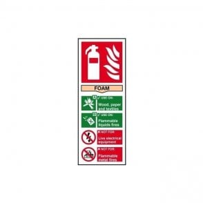 Fire extinguisher: Foam Sign 202 x 82mm - Self Adhesive Vinyl