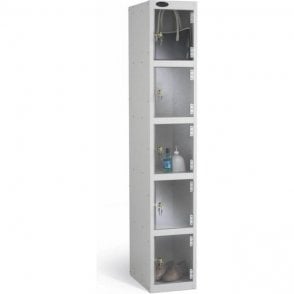 Five Compartment Clear Door Locker H1780 x W305 x D380mm