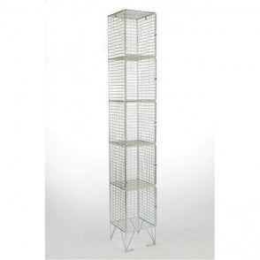 Five Compartment Wire Mesh Locker H1980 x W305 x D305mm