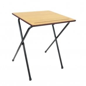 Folding Exam Table W600xD600xH760mm - Black frame with Beech top