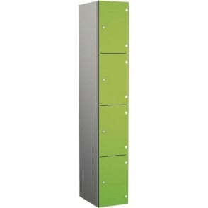 Four Compartment Aluminium Body Locker with SGL Doors H1800 x W400 x D450mm