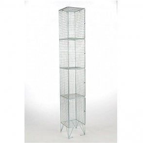 Four Compartment Wire Mesh Locker H1980 x W305 x D305mm
