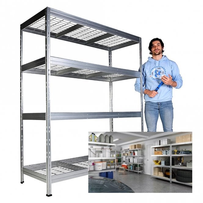 Galvanised Mesh Shelving 1500mm Wide