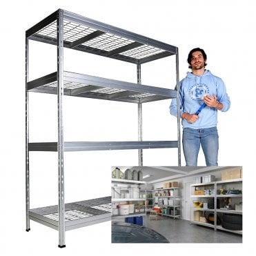 Galvanised Mesh Shelving 1500mm Wide