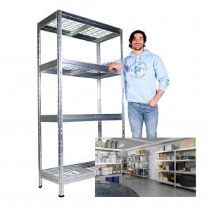 Galvanised Mesh Shelving 900mm Wide