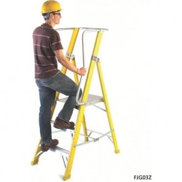 Glass Fibre Folding Steps with Large Working Platform
