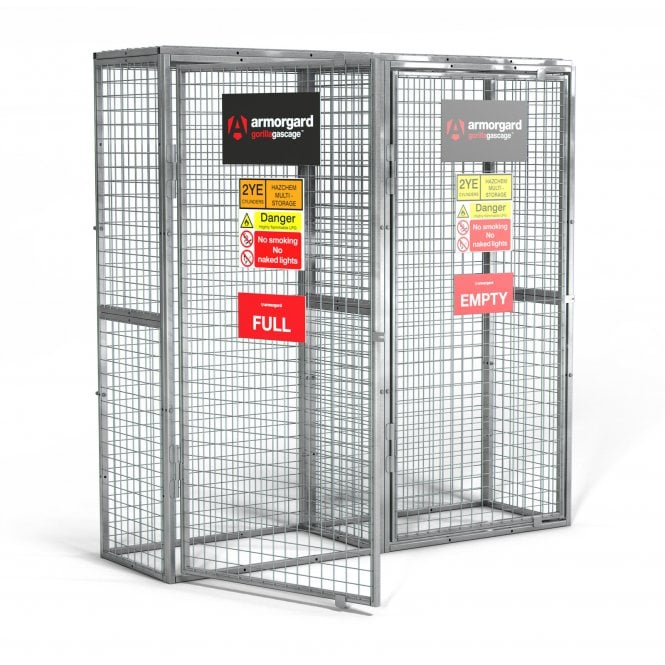 Gorilla Gas Bottle Double Compartment Cage – External W1815xD570xH1835 Internal W900xD500xH1800 (Per Compartment) – Weight 120kg