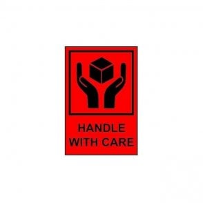 Handle with Care - Paper Packaging Labels (100 x 150mm Roll of 1000)