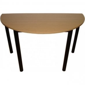 Heavy Duty Semi-Circular Staffroom Table W1200xD600xH720mm - Beech finish
