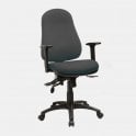 High back extra comfort task chair with height adjustable arms, extra foam, sliding seat and lumbar pump - Black fabric - Seat Width: 500mm - Seat Depth 460mm - Seat Height: 490-620mm