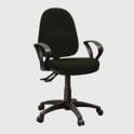 High back operator chair with arms and 2 levers - Black fabric - Seat Width: 495mm - Seat Depth 445mm - Overall Height: 975-1160mm