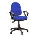 High back operator chair with arms and 2 levers - Cobalt blue fabric - Seat Width: 495mm - Seat Depth 445mm - Overall Height: 975-1160mm