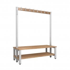 Hook Bench - Double Sided - Length 1000 - Depth 700 - Seat Height 350/400/450 - Overall Height: 1800/1400/1200 - Base Shelf Included
