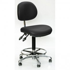 Industrial Upholstered, Fully Ergonomic High Chair, Adjustable Foot Rest with feet