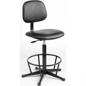 Industrial Upholstered High Chair with castors