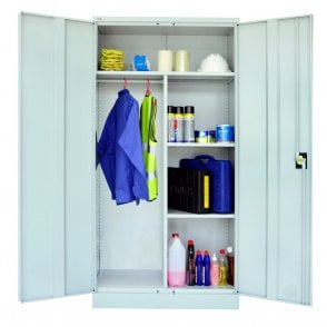 Janitor Double Door Cupboard - 1829H x 914W x 457D - Grey
