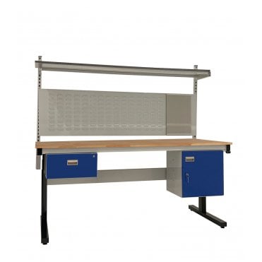 KIT C: Electric Height Adjustable Workbench - Beech Top