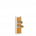 Low Laptop Locker - 8 Door - 8 Compartment - Non-Charging - Sloped Top - H1150 x W380 x D450mm