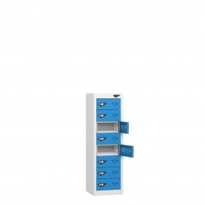 Low 8 Tier - Sloped Top - Steel Locker - H1350 x W300 x D300mm