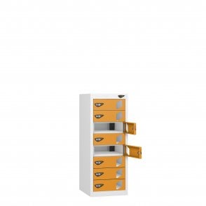 Laptop Locker - Low 8 Vision Door - 8 Compartment - Non-Charging - Flat Top - H1000 x W380 x D450mm