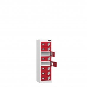 Tablet Locker - Low 8 Vision Door - 8 Compartment - Non-Charging - Sloped Top - H1150 x W300 x D300mm