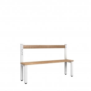 Low Bench with Back Rest - Single Sided - Length 1500 - Depth 350 - Seat Height 350/400/450 - Overall Height: 770/820/870