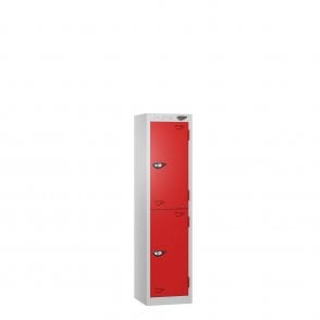 Low Tier 2 Doors - Sloped Top - Steel Locker - H1350 x W300 x D300mm