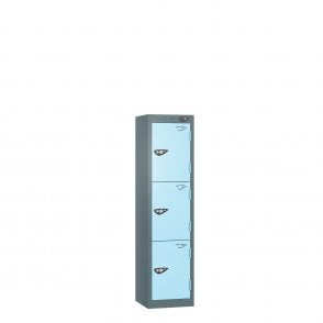 Low Tier 3 Doors - Flat Top - Steel Locker - H1200 x W300 x D450mm