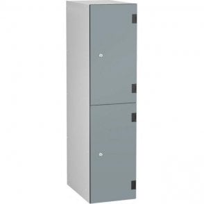 Low Two Compartment Solid Grade Laminate Door Locker H1220 x W305 x D470mm