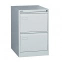 Mainline 2 drawer filing cabinet with swan neck grip handle - Grey