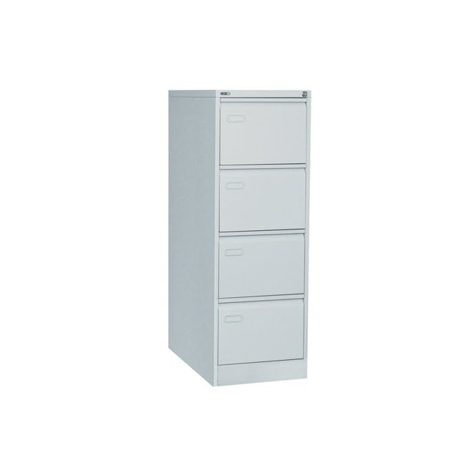 Mainline 4 drawer filing cabinet with swan neck grip handle - Grey