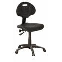 Medium back operator chair without arms, polyurethane, on castors - Black - Seat Width: 460mm - Seat Depth 420mm - Overall Height: 810-1045mm