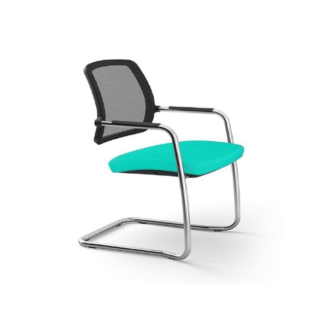 Mesh back chair - Chrome cantilever frame - Seat Depth 470mm - Seat Width 500mm
