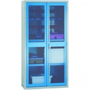 Mesh Door Cabinet 1/2 Louvred 2 Shelves H1830 x W915 x D459mm