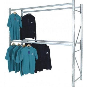 Midispan Garment Storage Racking - Double Rail