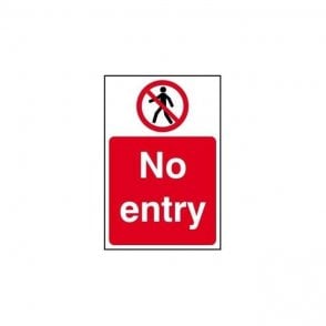 No Entry Sign 300 x 200mm - Self Adhesive Vinyl