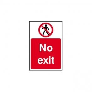 No Exit Sign 600 x 400mm - Rigid Plastic